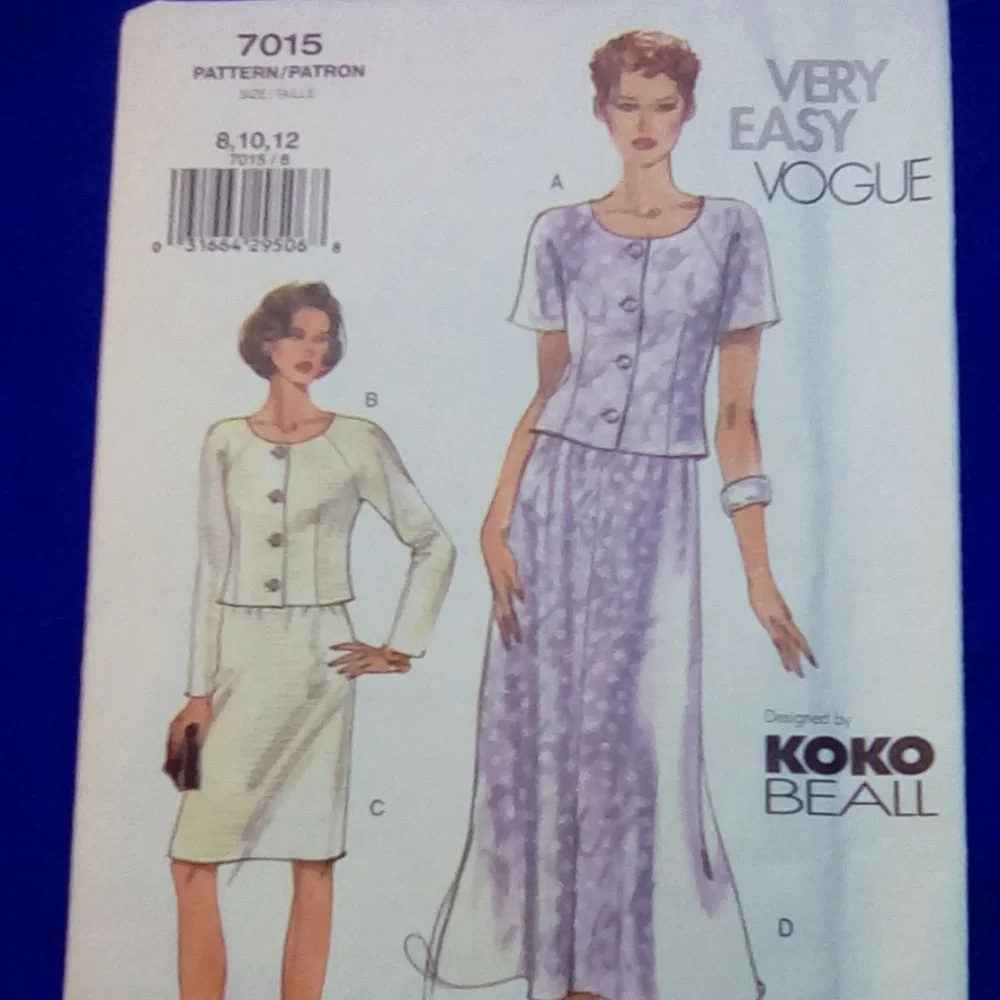 VOGUE Very Easy Vogue Top Skirt 8-10-12